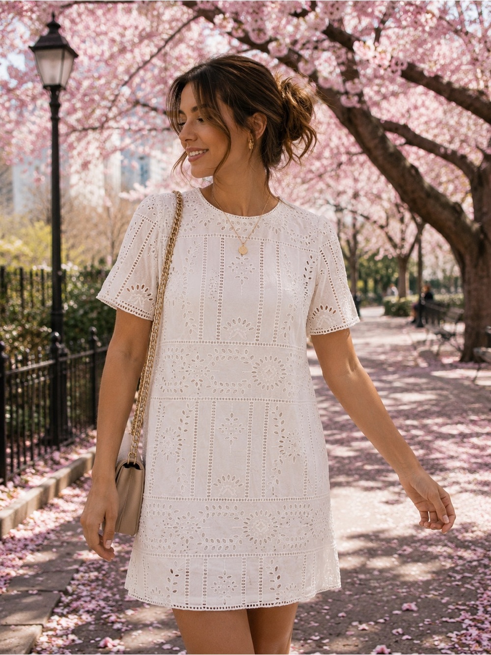 The Kooples White Eyelet Mini Dress